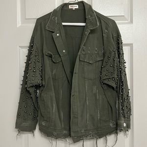 Sunset + Spring embellished Cargo Denim Jacket